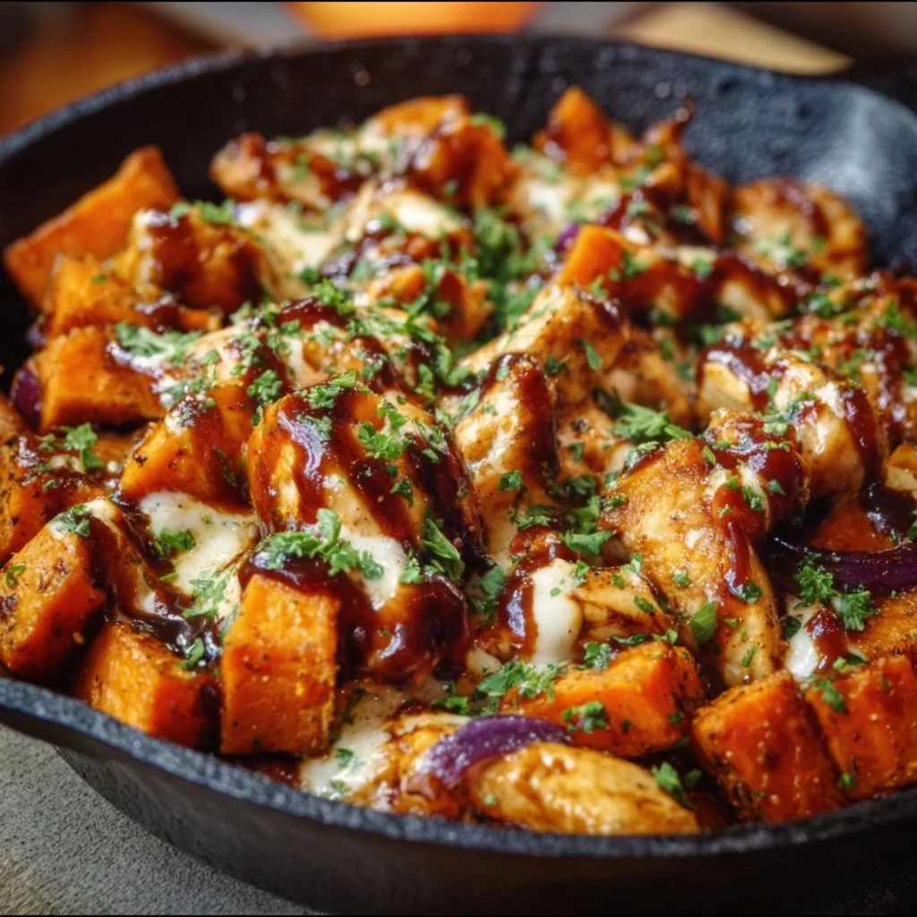 Sweet Potato Skillet with BBQ Chicken