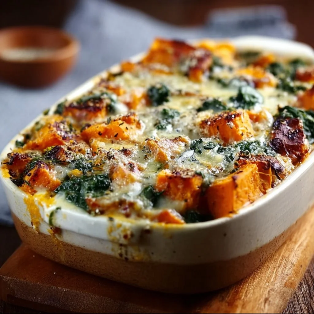 Sweet Potato & Spinach Bake