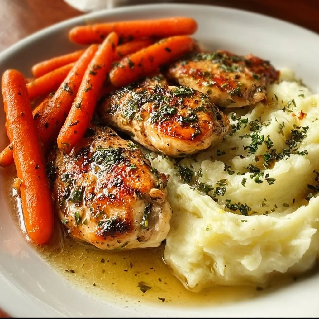 Tempting garlic herb chicken seasoned with fresh herbs and spices