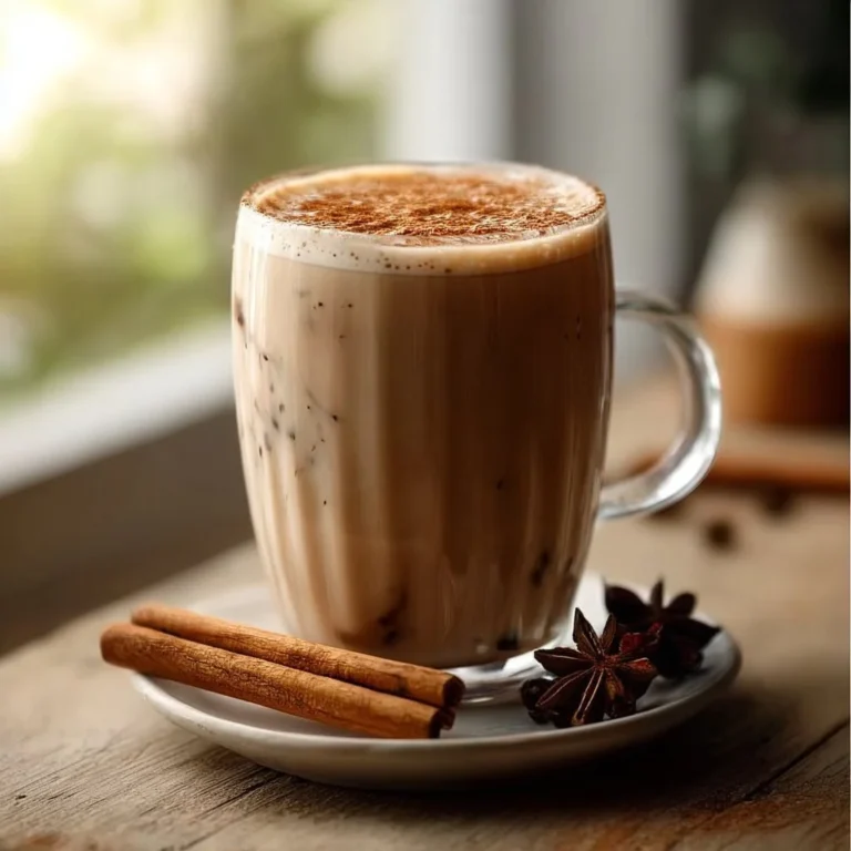 Cup of Vanilla Cinnamon Milk Tea with a sprinkle of cinnamon on top