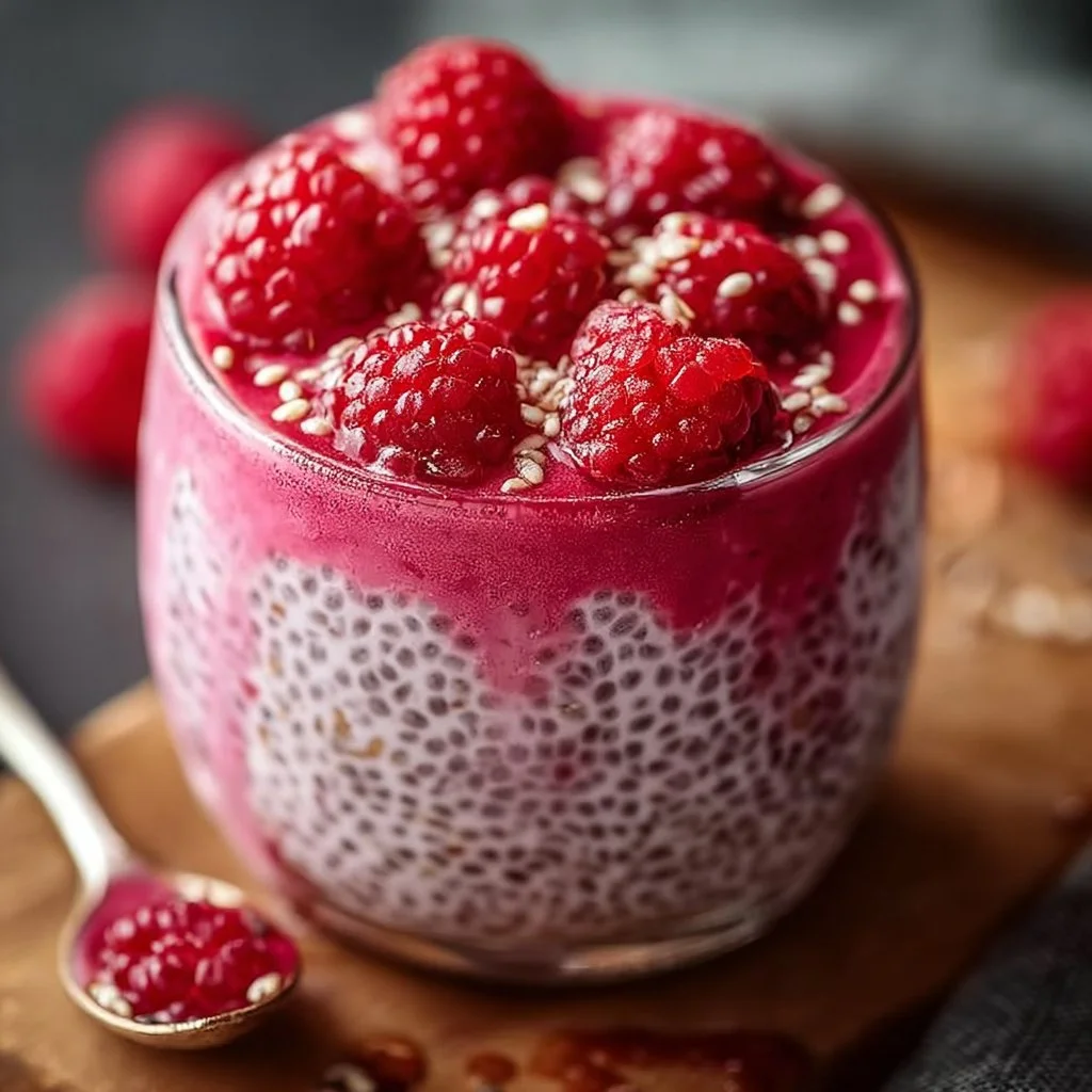 Vegan Raspberry Chia Pudding