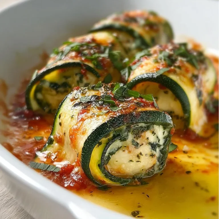 Delicious Zucchini Rollatini filled with creamy cheese and fresh herbs