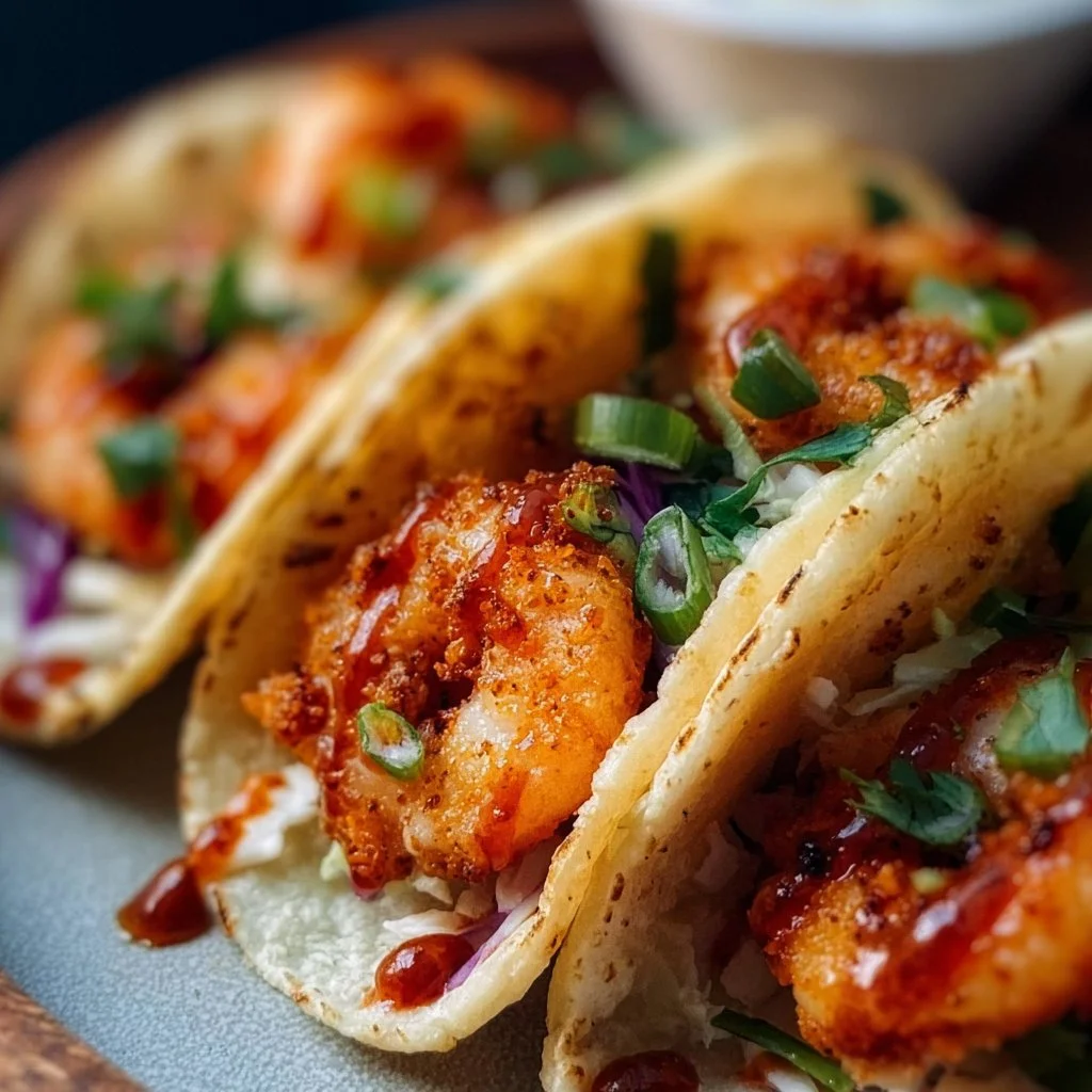 Air Fryer Bang Bang Shrimp Tacos
