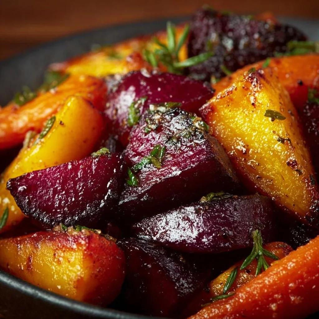 Caramelized Roasted Beets and Carrots