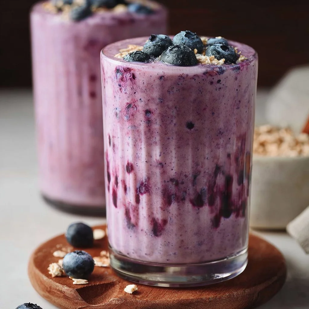 Creamy Blueberry Oatmeal Smoothie