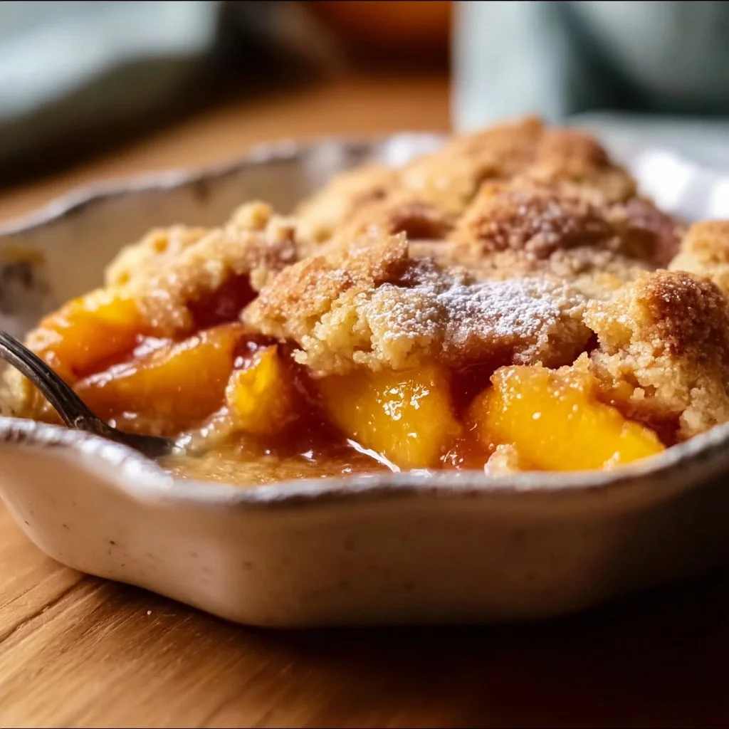 Easy Peach Cobbler with Canned Peaches
