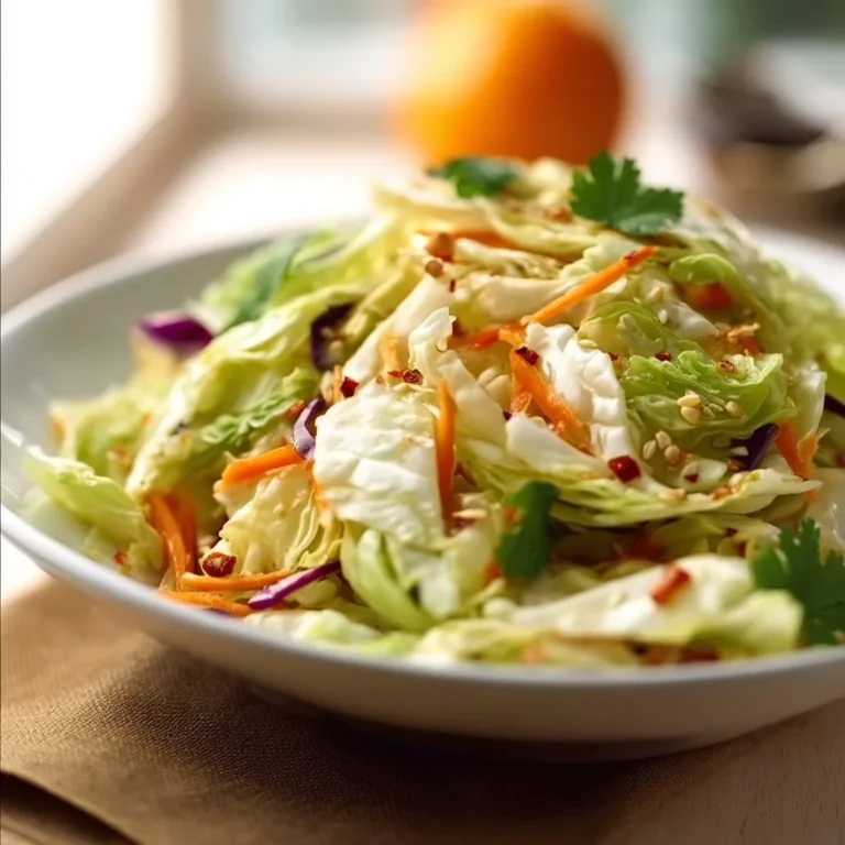 Bowl of fresh Napa cabbage salad with colorful vegetables and dressing