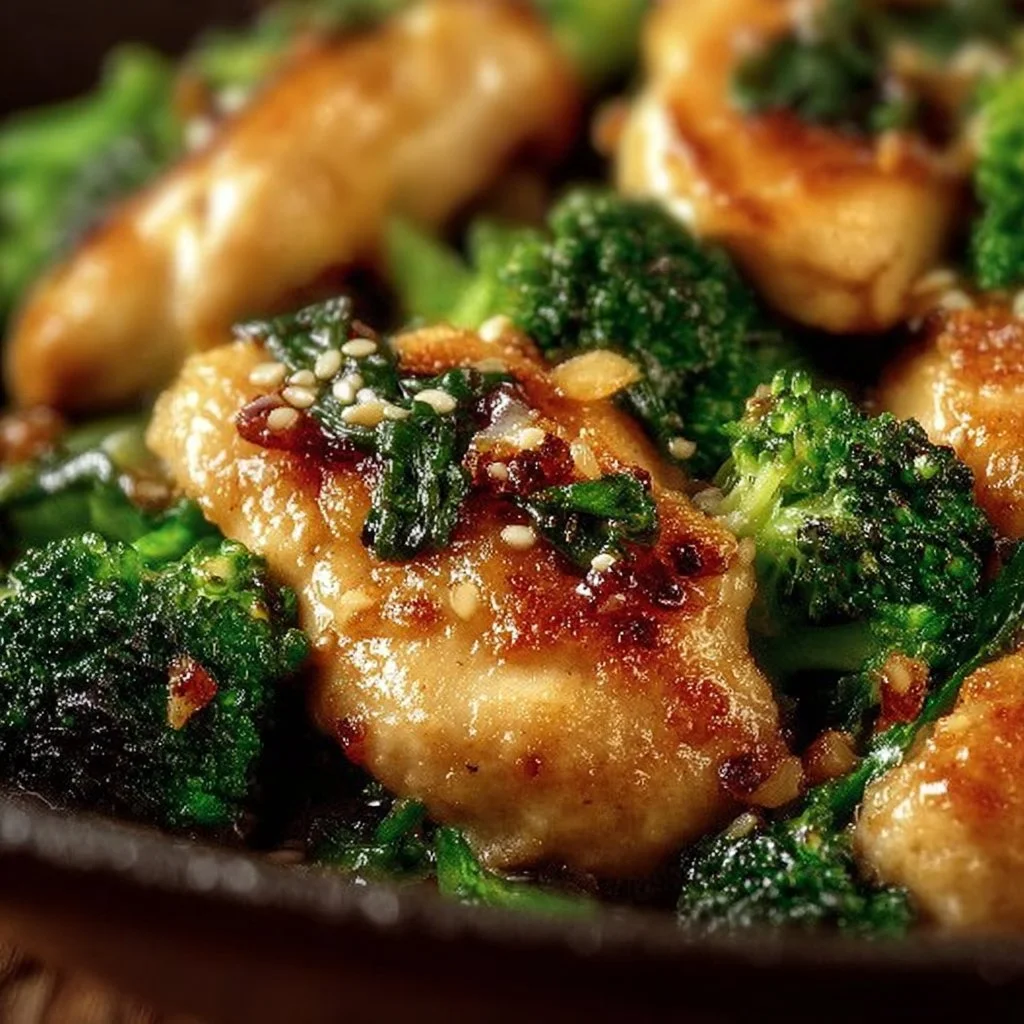 Garlic Chicken with Broccoli and Spinach