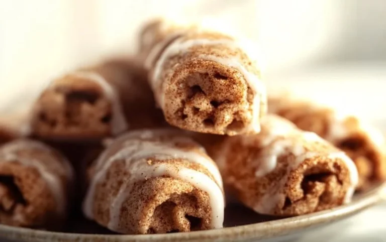 Freshly baked homemade cinnamon rolls with icing on top