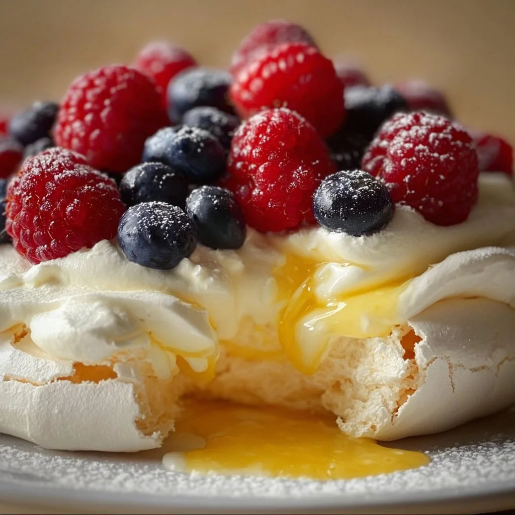 Lemon Curd & Berry Pavlova