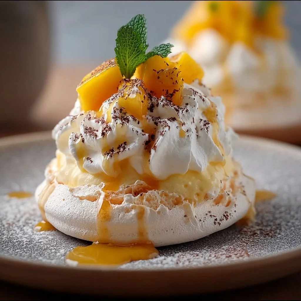 Mini Pavlovas with Mango