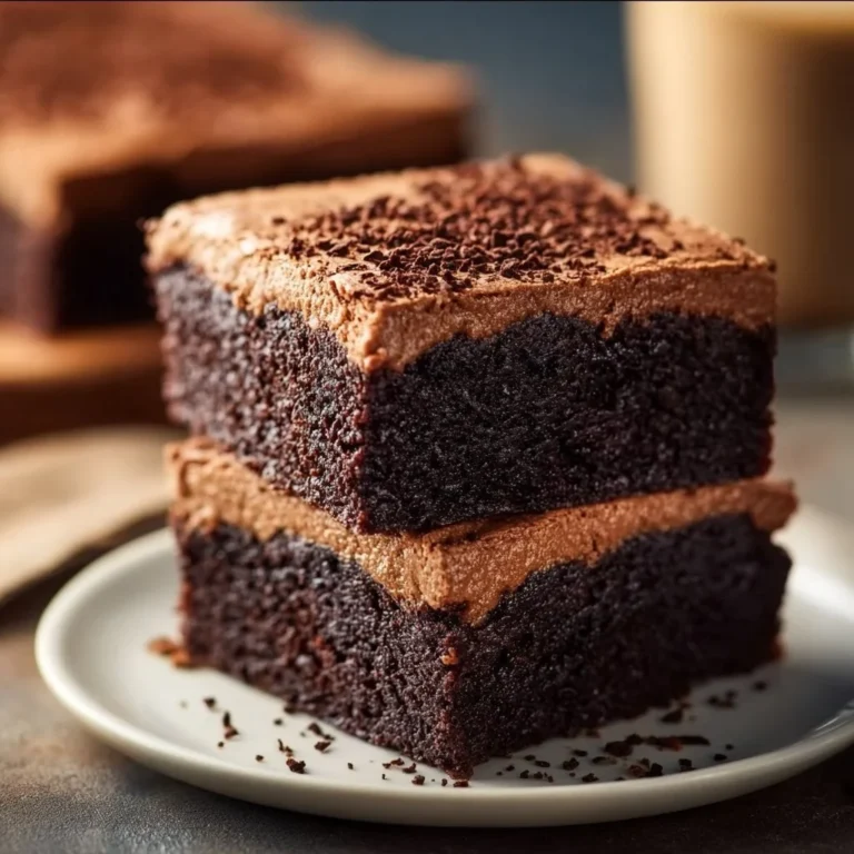 Delicious mocha brownies with chocolate and coffee flavors on a plate