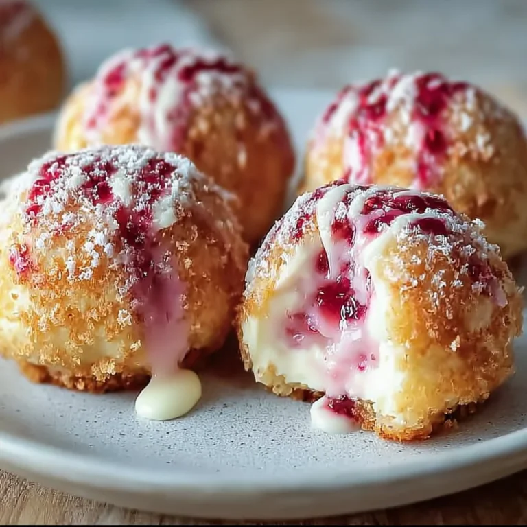 Rhubarb cheesecake bombs topped with fresh rhubarb slices and whipped cream
