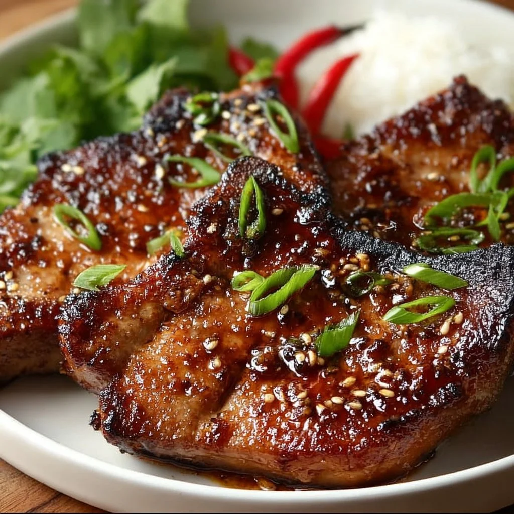 Savory Korean Pork Chops with a delicious marinade