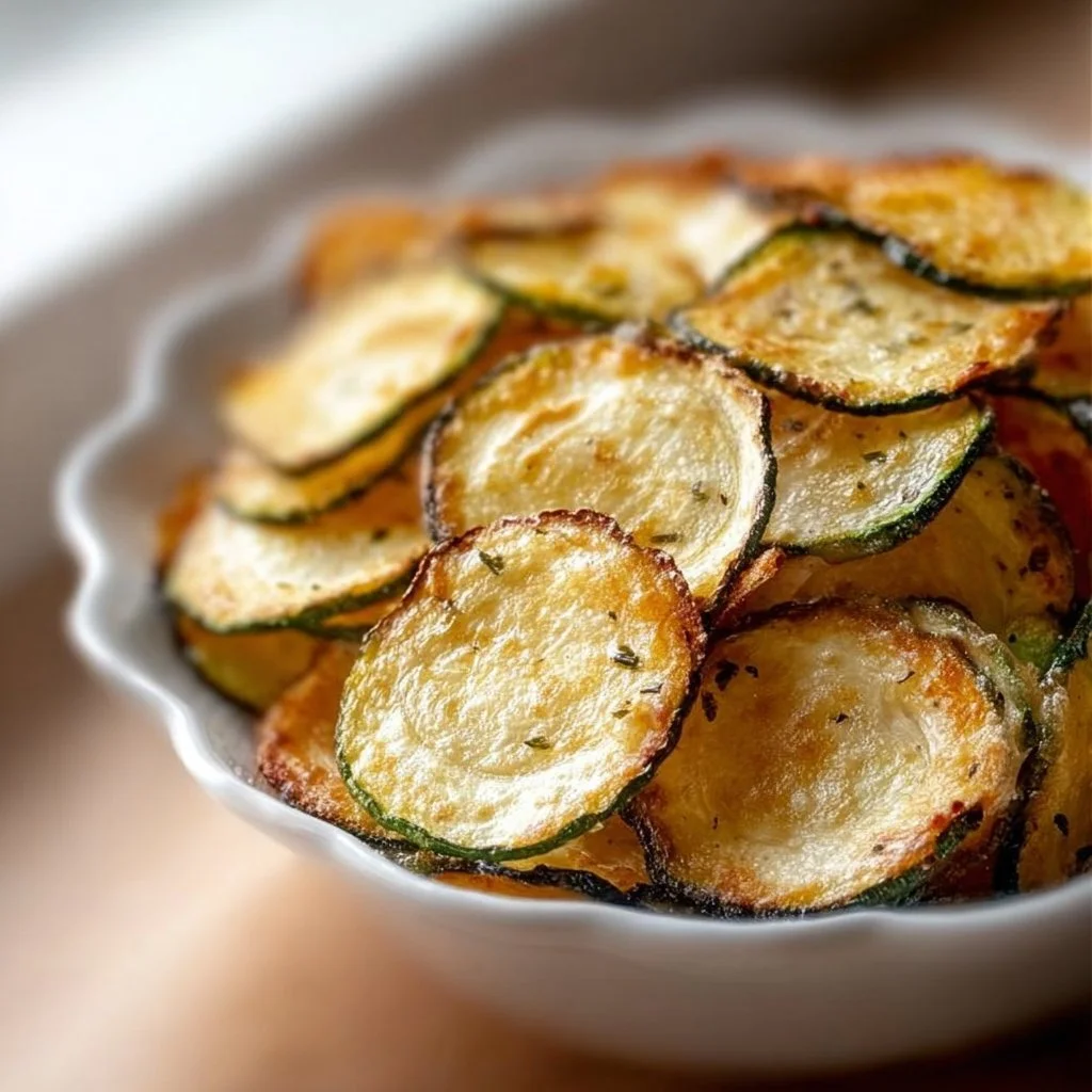 Simple salt and vinegar zucchini chips recipe for a healthy snack