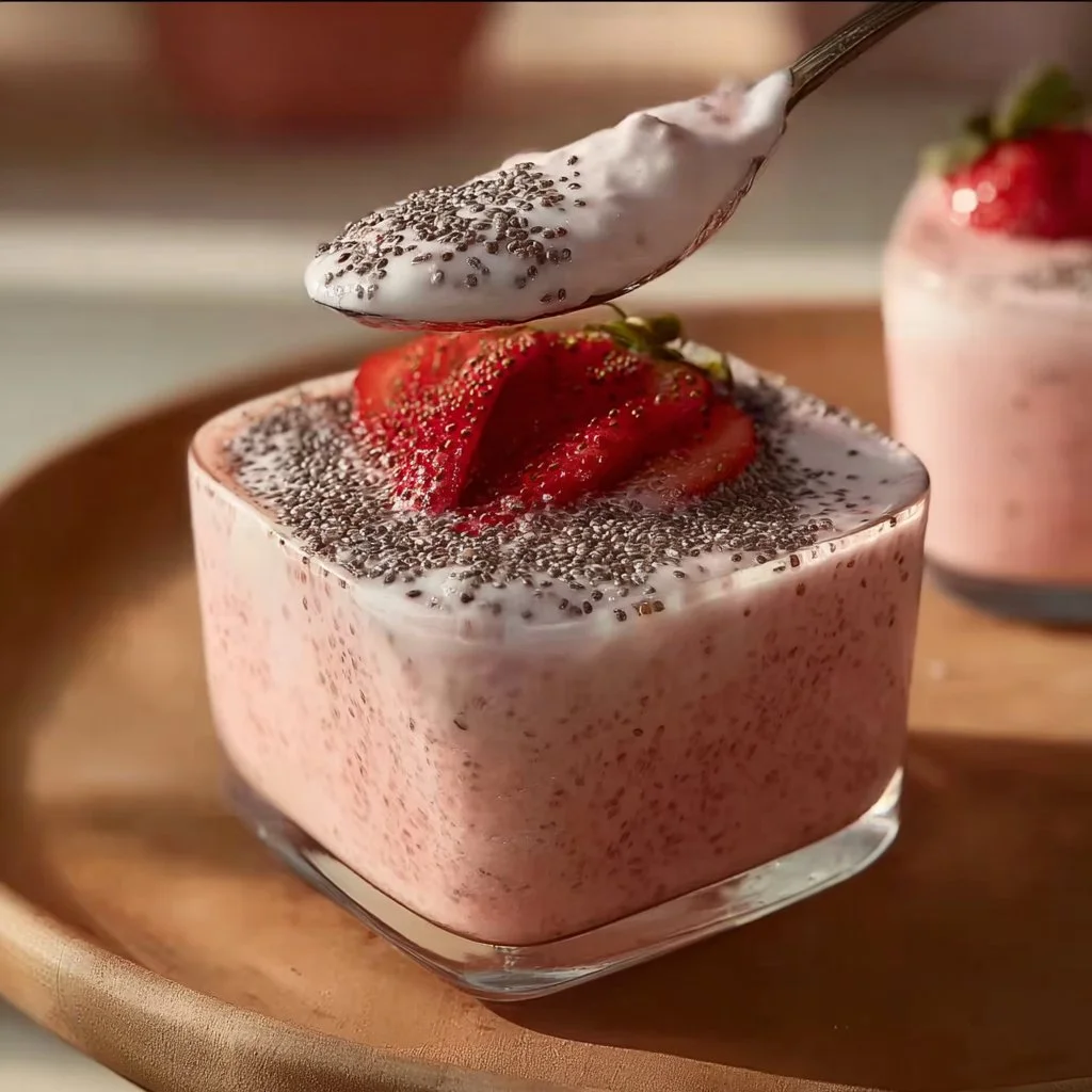 Strawberry Milkshake Chia Pudding