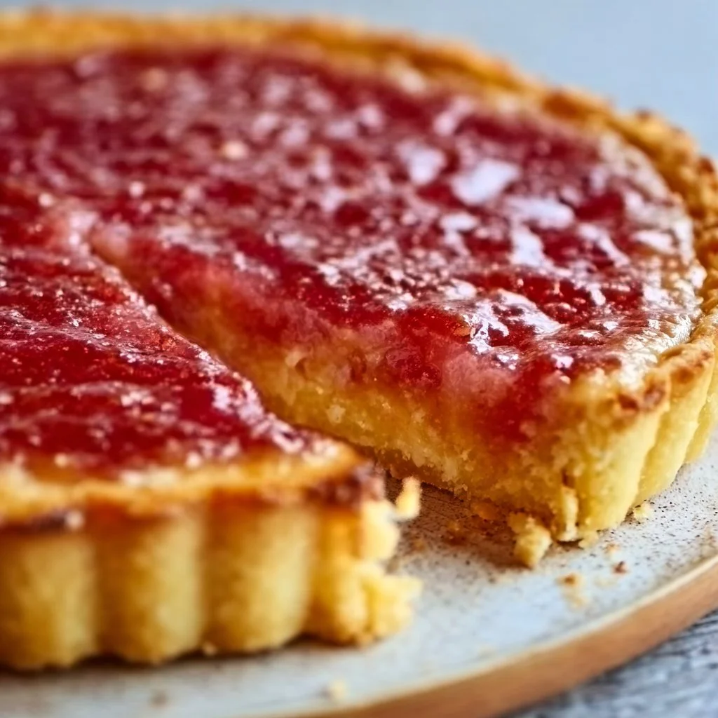 Sweet Rhubarb Custard Tart