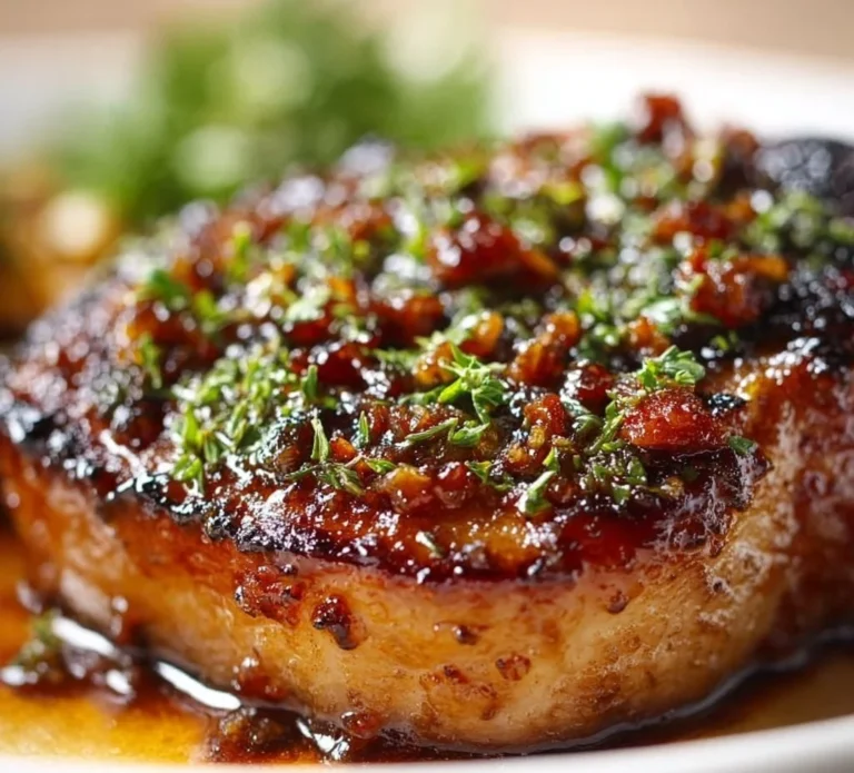 Delicious brown sugar glazed pork chops served with sides