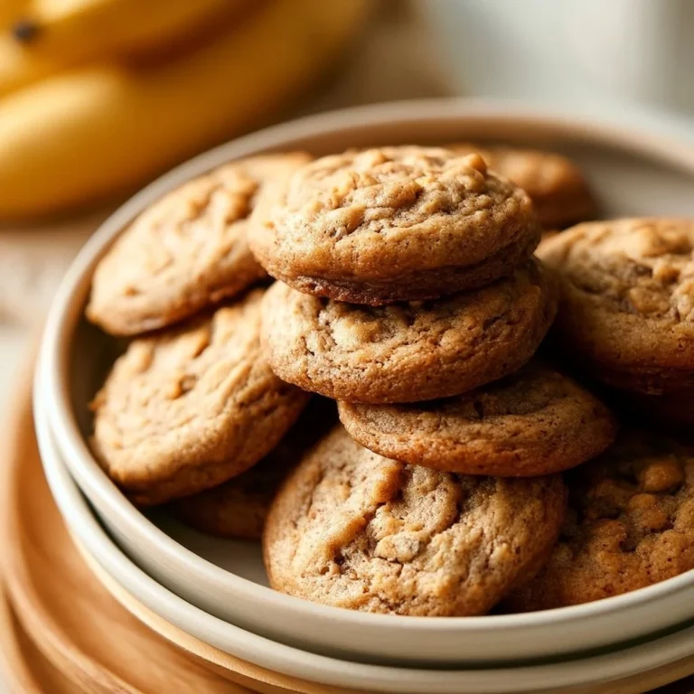 Freshly baked Banana Bread Cookies on a cooling rack