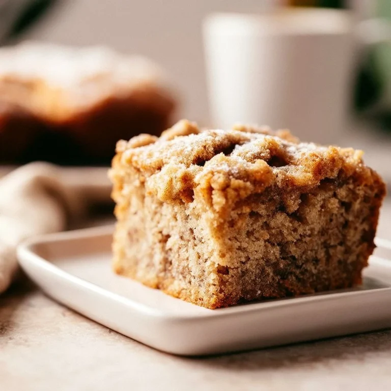 Delicious homemade Banana Coffee Cake served with coffee