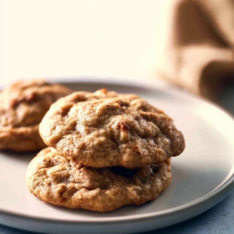 Freshly baked banana cookies on a rustic wooden table.