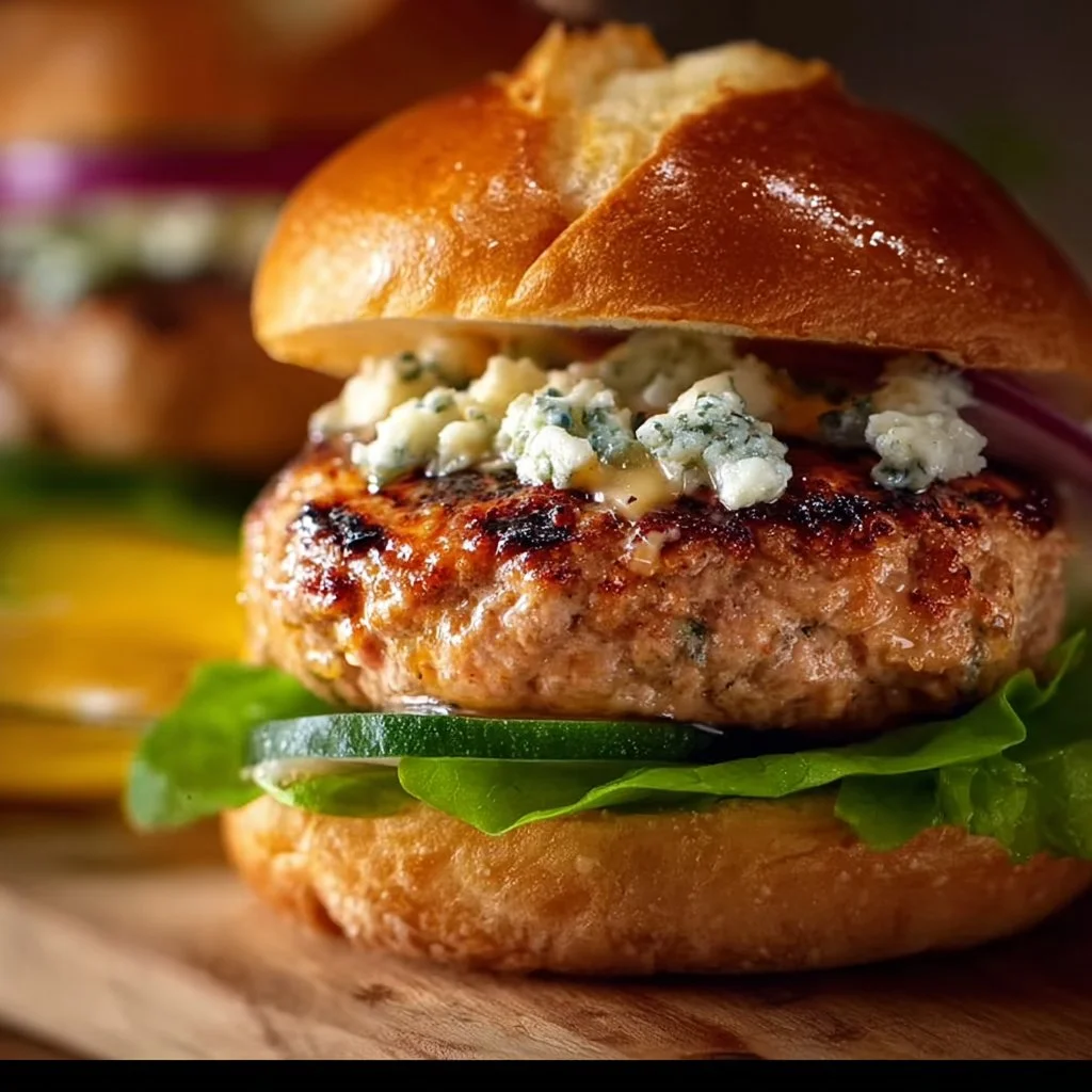 Blue Cheese Turkey Burgers Delight