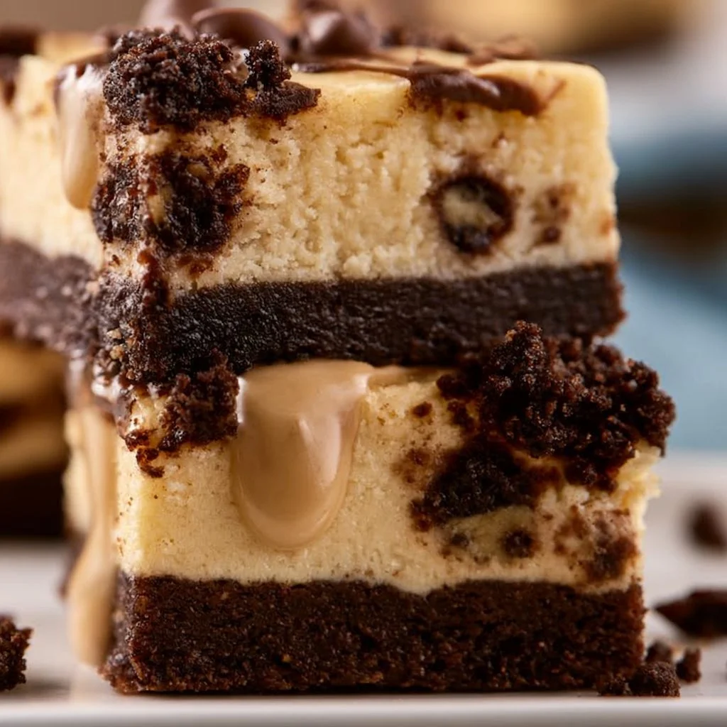 Brownie Bottom Cookie Dough Cheesecake Bars
