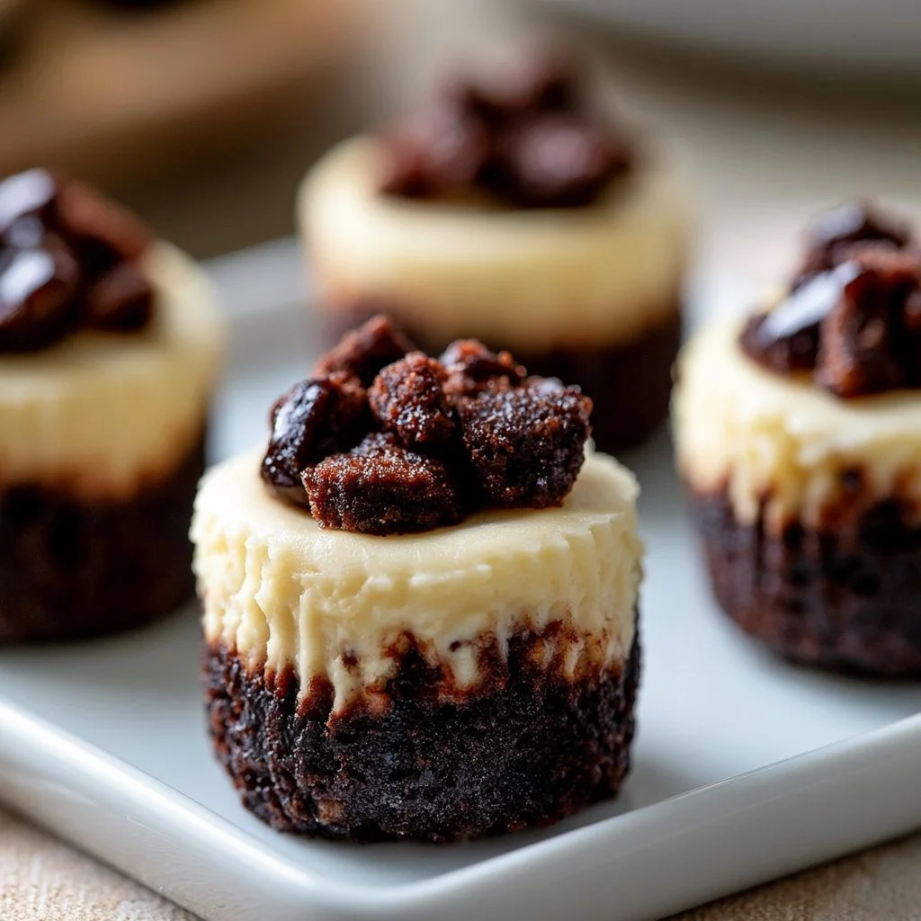 Brownie Bottom Mini Cheesecakes