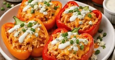 Buffalo Chicken Stuffed Peppers