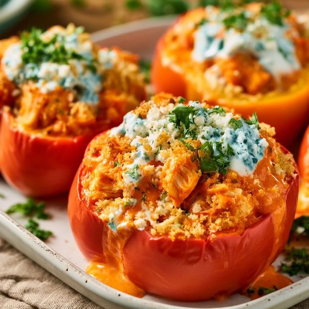Buffalo Chicken Stuffed Peppers