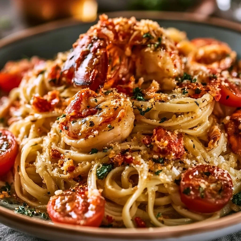 Buttered Lobster Pasta with Cherry Tomatoes