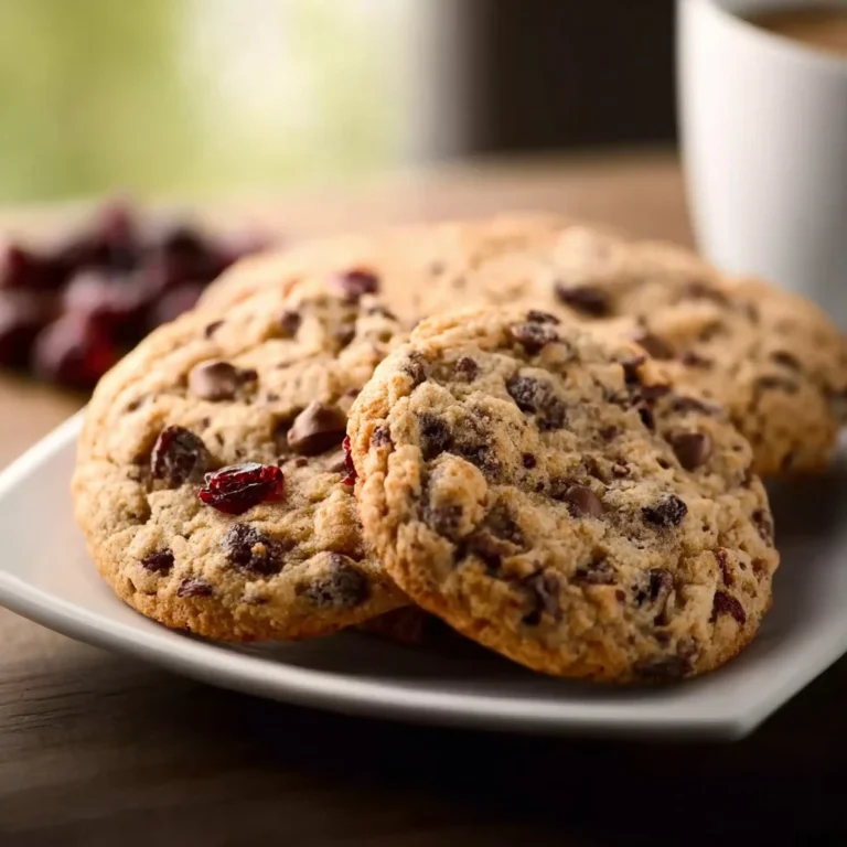 Delicious Cherry Chocolate Chip Cookies topped with Mocha Chips.