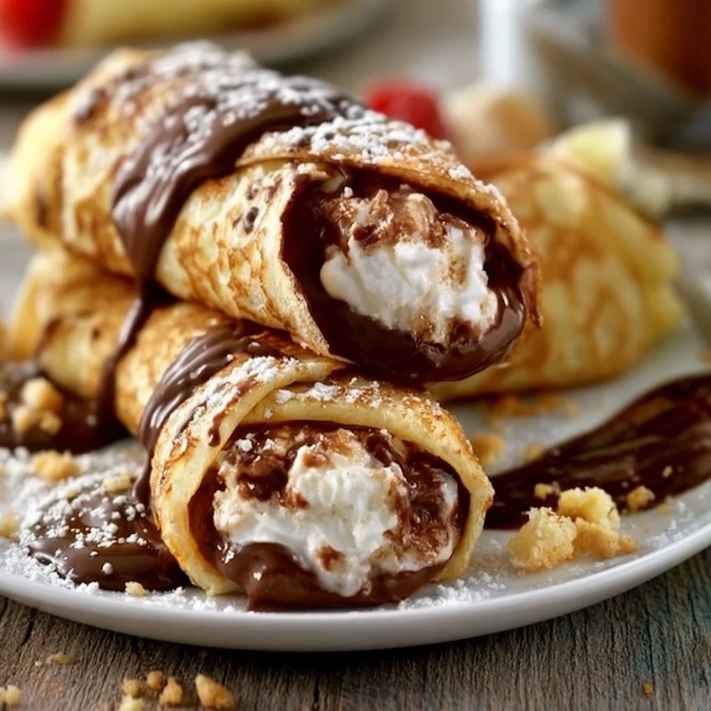 Chocolate Coconut Cream Stuffed Crepes