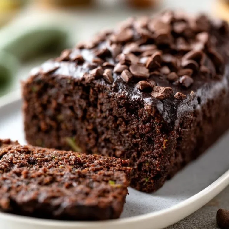Delicious slice of chocolate zucchini banana bread with chocolate chips