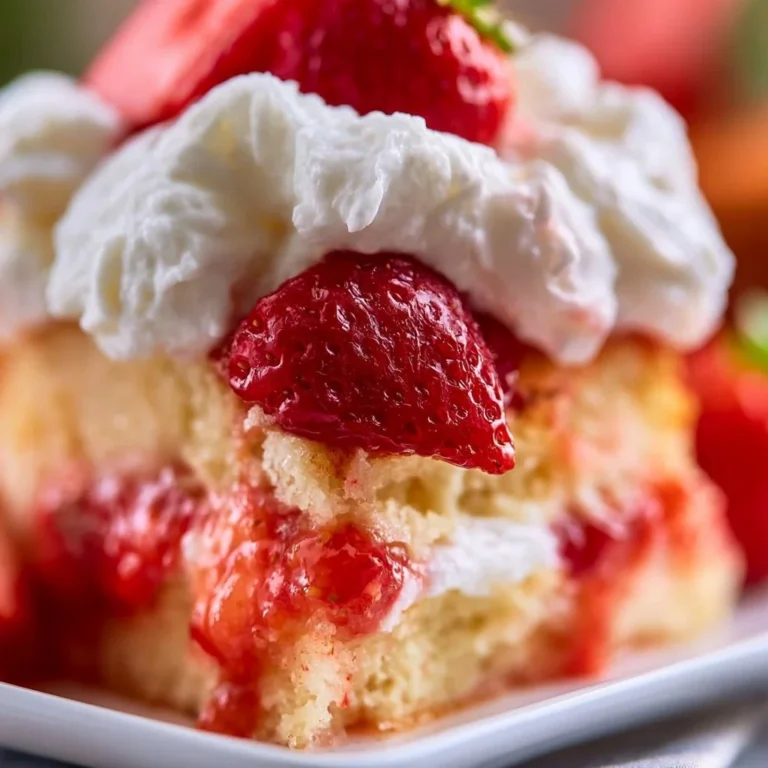 Delicious classic strawberry shortcake with fresh strawberries and whipped cream