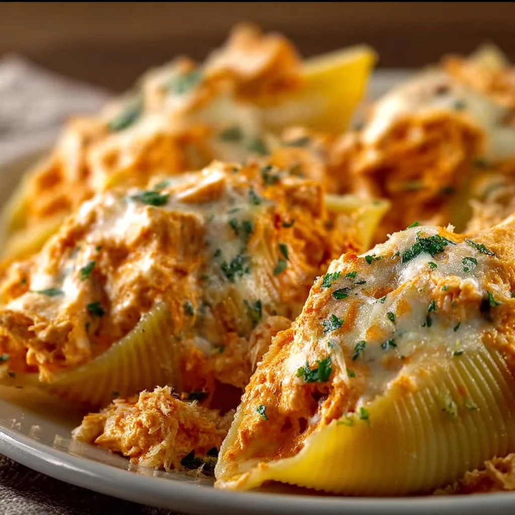 Creamy Buffalo Chicken Stuffed Shells