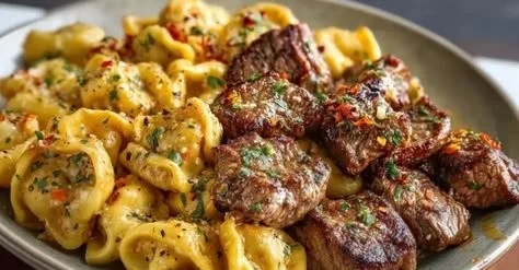 Creamy Cowboy Butter Tortellini Steak Bites