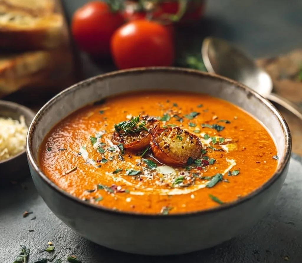 Creamy Roasted Garlic Tomato Soup