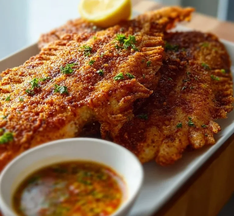 Plate of Crispy Cajun Fried Snapper with Spicy Dipping Sauce