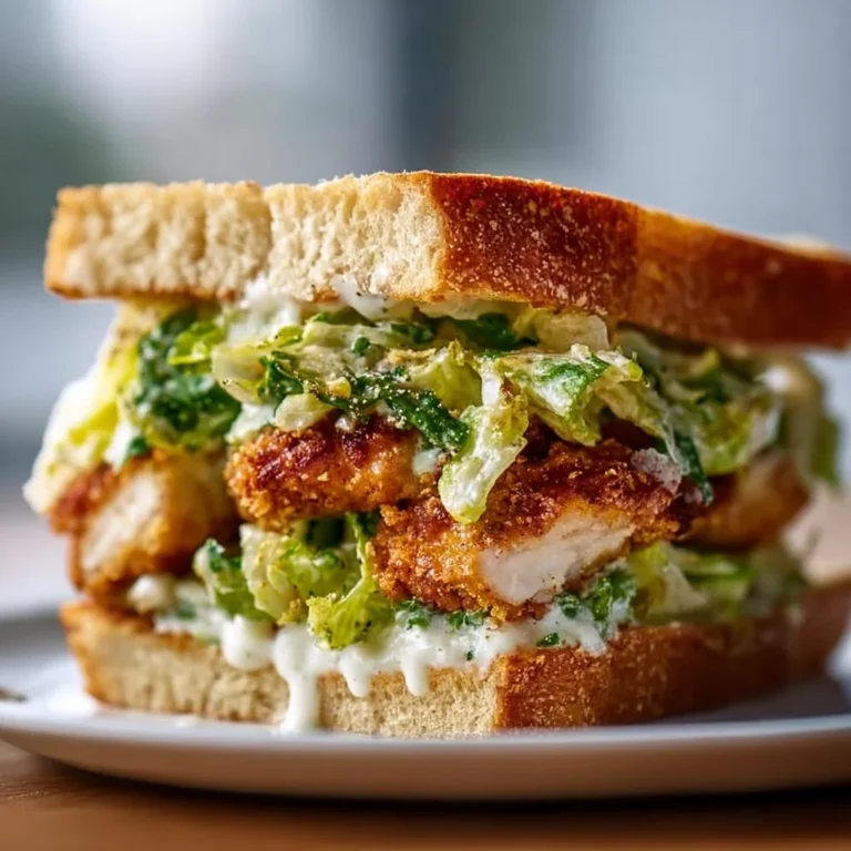 Crispy Chicken Caesar Sandwich with fresh lettuce and Caesar dressing
