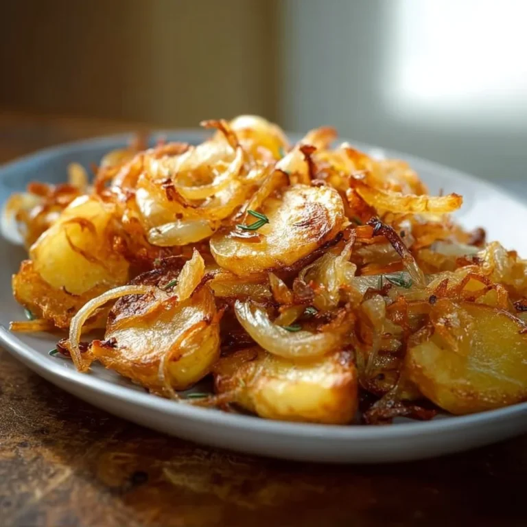 Crispy fried potatoes and onions served as a delicious side dish