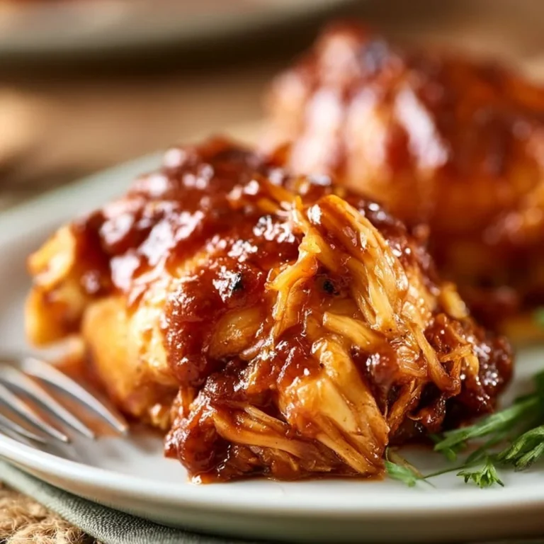 Delicious Crockpot BBQ Chicken served with a side of fresh veggies