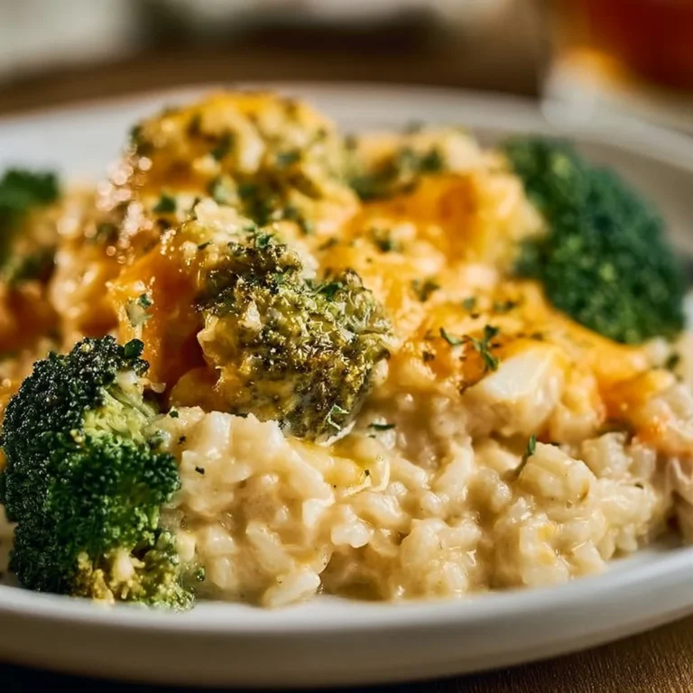 Crockpot broccoli cheddar chicken served with rice in a bowl