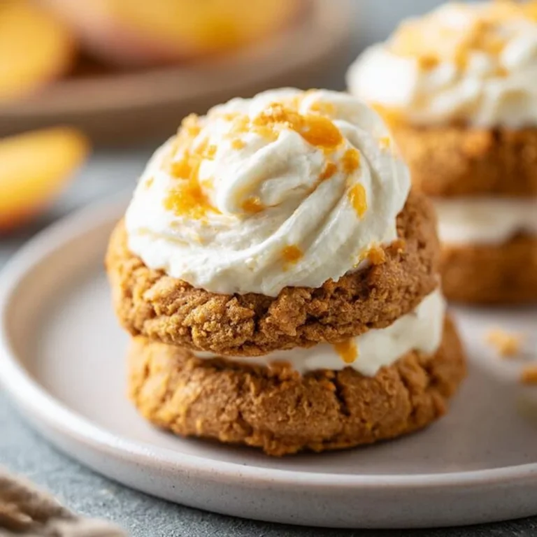 Freshly baked Crumbl Peaches and Cream Cookies on a plate