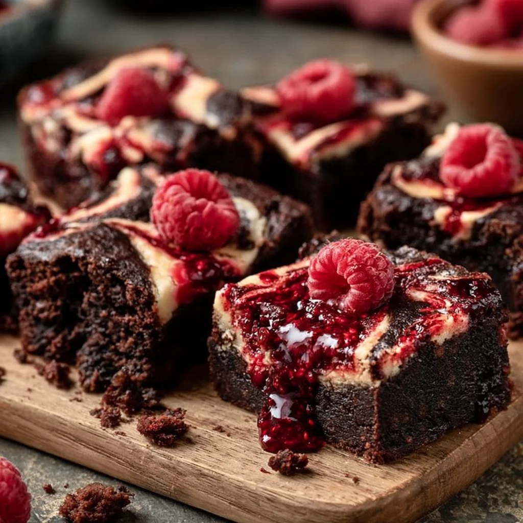 Decadent Raspberry Swirl Brownies