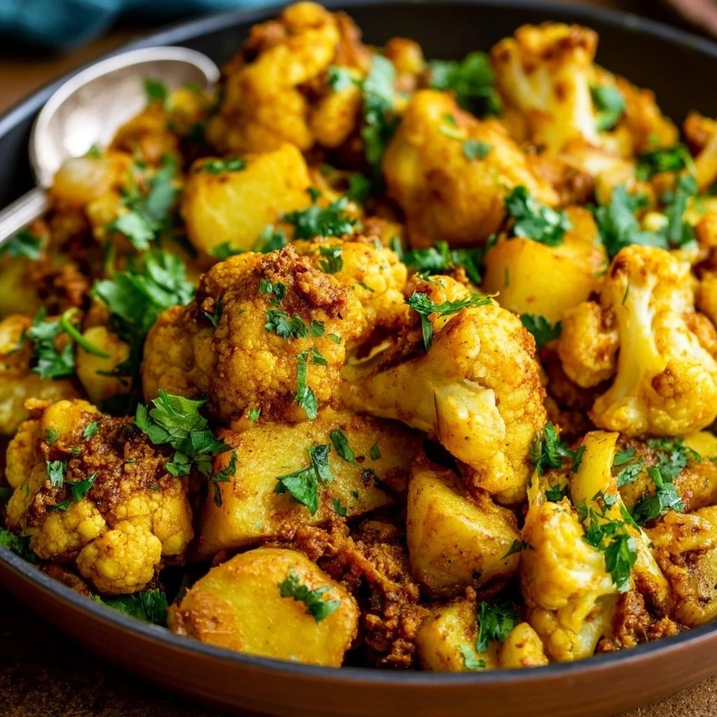 Aloo Gobi - Indian dish of spiced potatoes and cauliflower