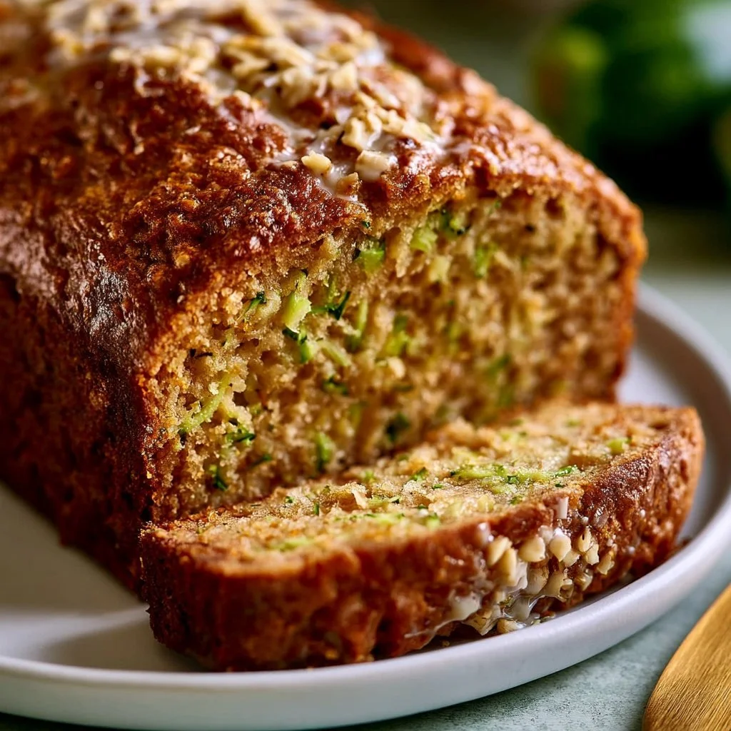 Delicious homemade zucchini bread freshly baked in one bowl
