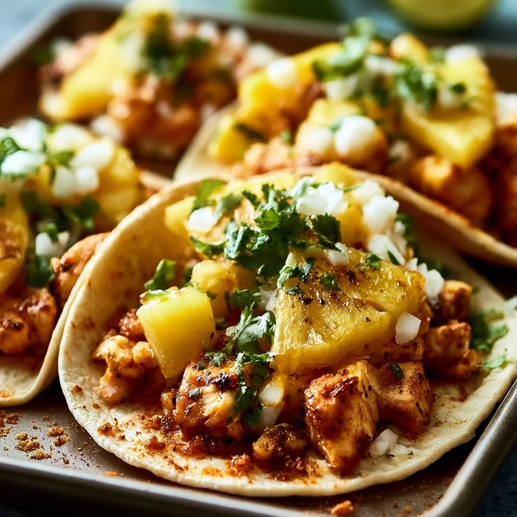Easy One-Pan Chicken and Pineapple Tacos