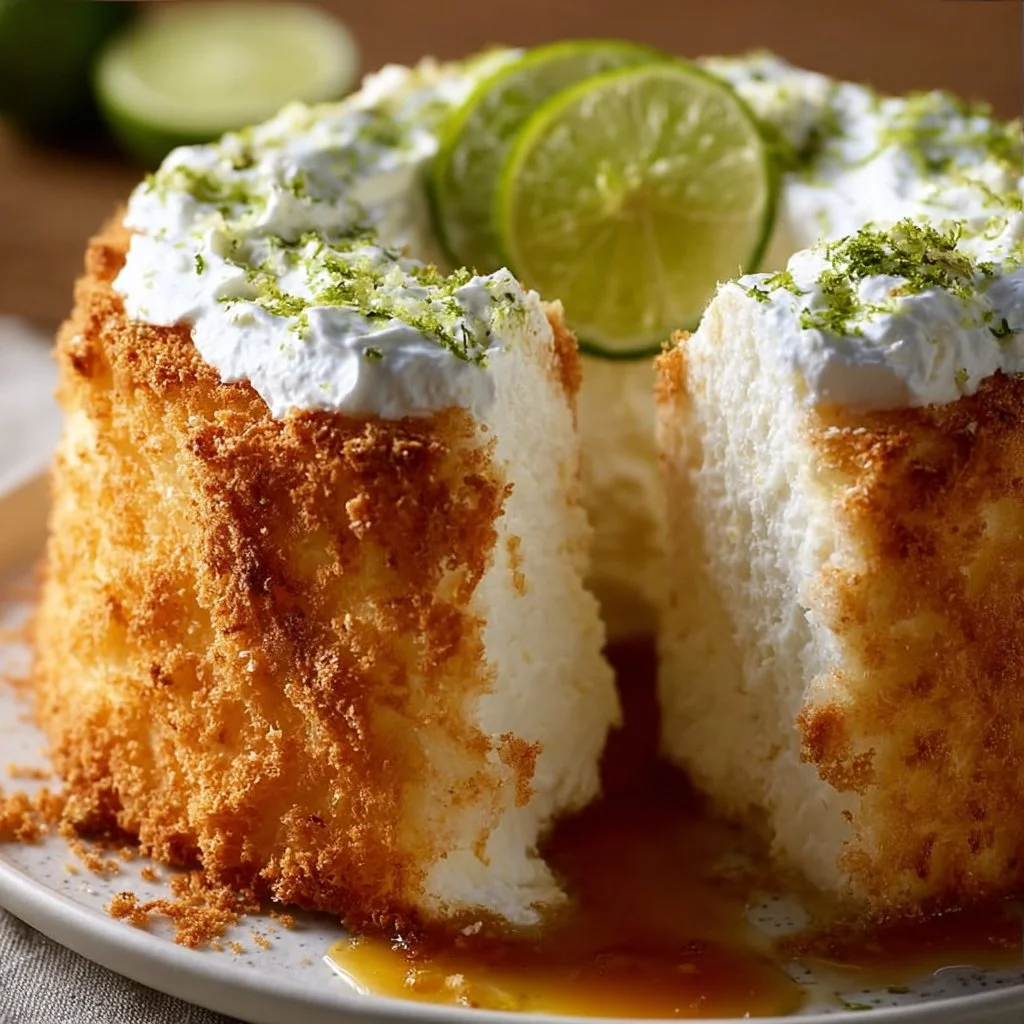 Fluffy Key Lime Angel Food Cake