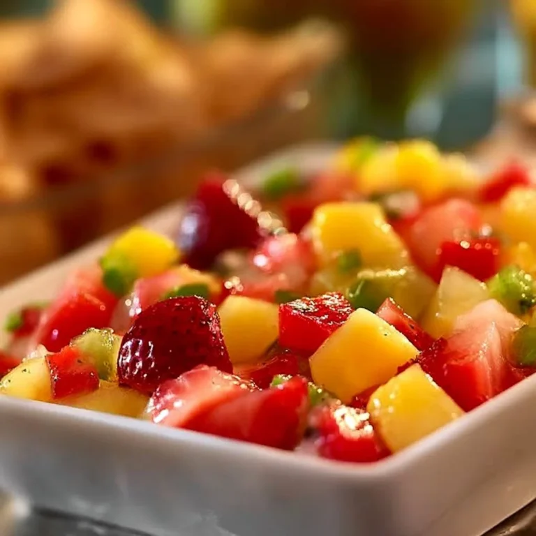 Delicious fruit salsa served with crunchy cinnamon chips